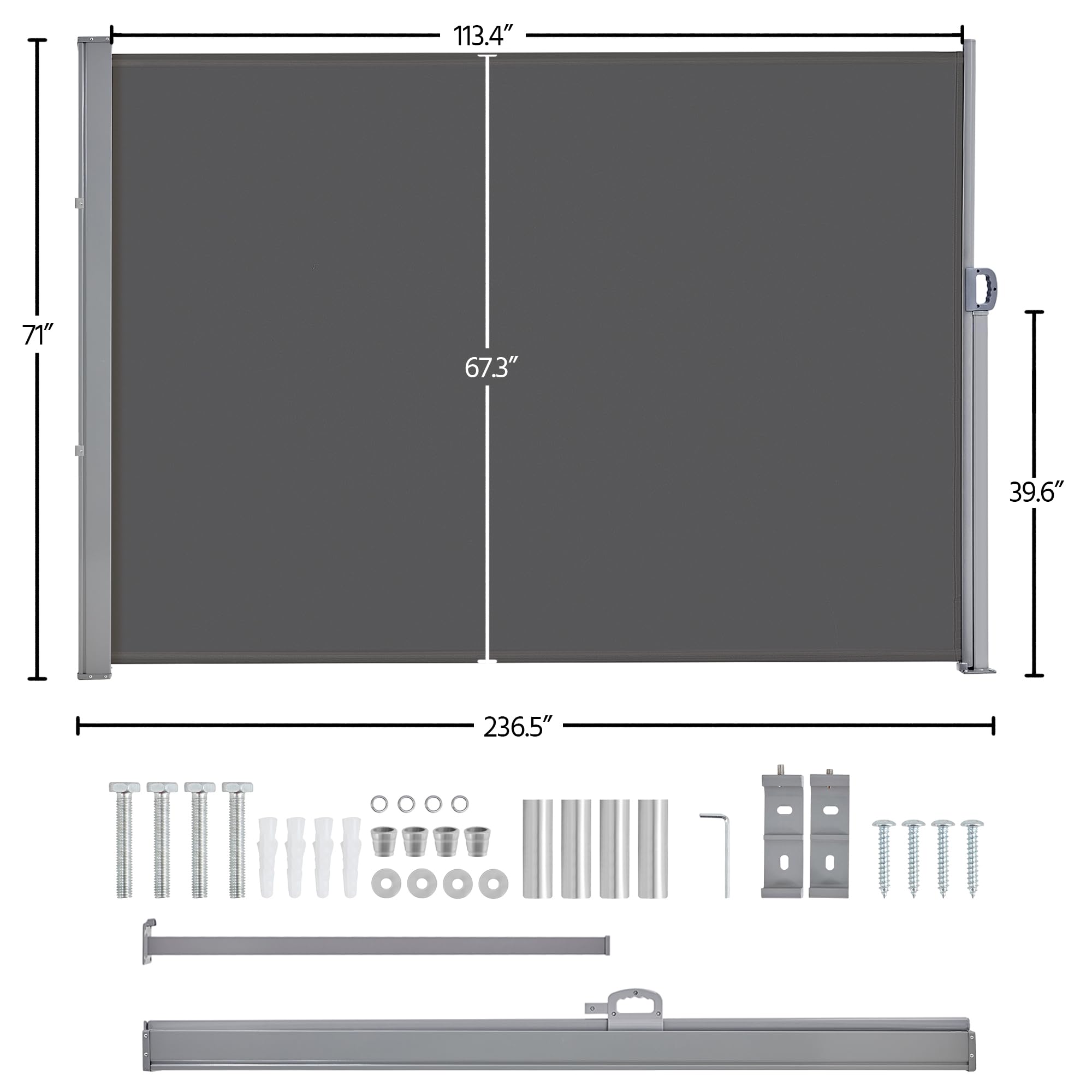 Amazon.com : Yaheetech 118 x 71in Side Awning, Iron Patio