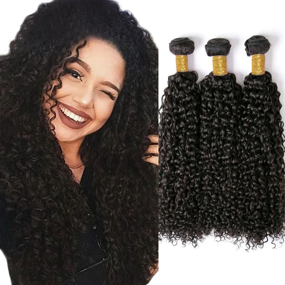 Amazon.com : Curly Bundles Human Hair Raw Afro Kinky Curly  display picture 2