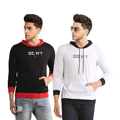 Dagcros Boys Full Sleeve Printed Cotton Hooded T-Shirts, Combo-BD5+BD6