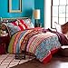 AShanlan 3-częściowy komplet pościeli, 200 x 200 cm, na łóżko podwójne, w stylu boho, indyjska pościel z poszewką na poduszkę z zamkiem błyskawicznym 80 x 80, jakość premium, oddychająca pościel z mikrofibry bohema 135 x 200cm + 1 x 40 x 80cm wzór-3