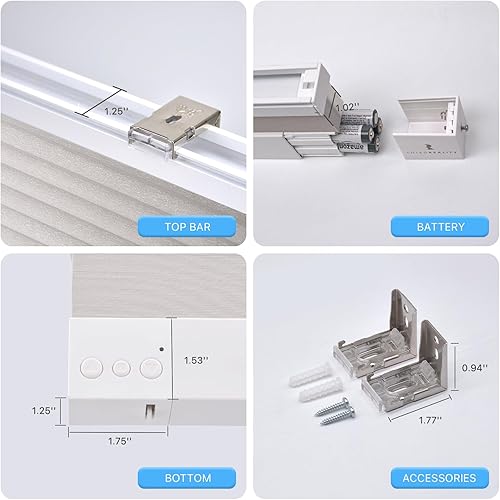 Miniatura 5 de THIRDREALITY ZigBee Smart Blind Lite - Persianas motorizadas semitransparentes, control inteligente, persianas inalámbricas de panal con pilas AA,