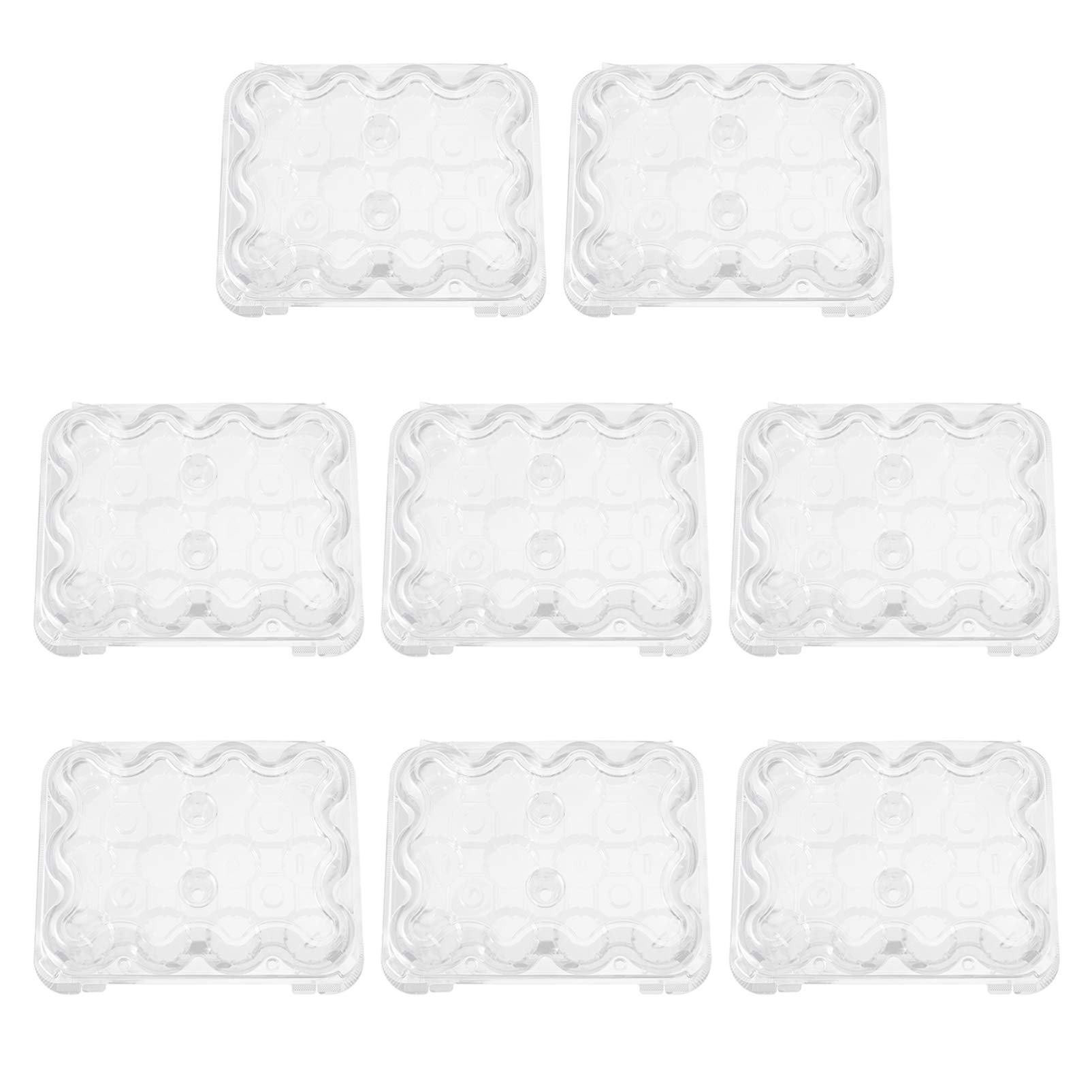 Hemoton 8-piece Stackable Clear Cake Box Cupcake Packaging Box for Parties Birthdays