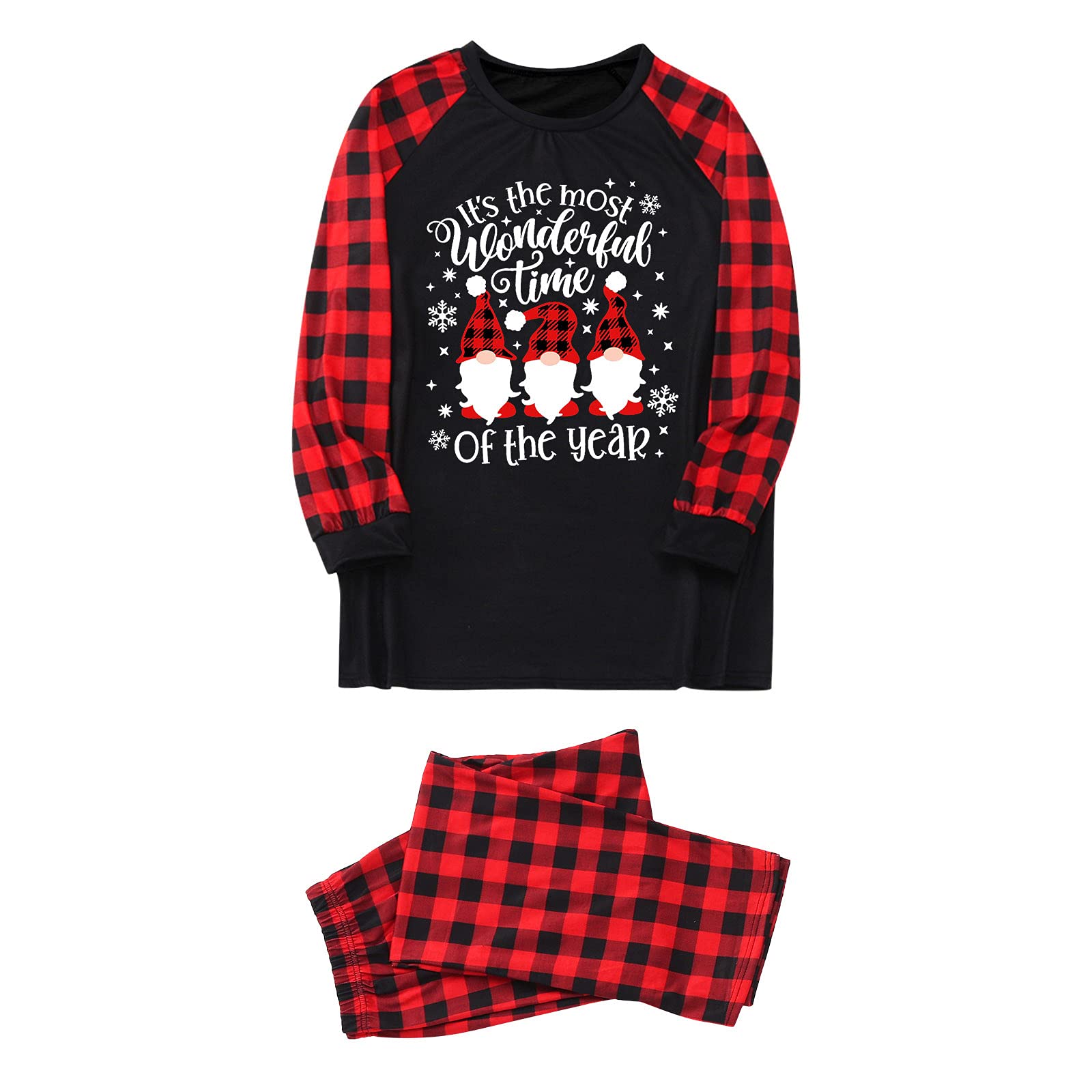 Pijamas de Navidad para familia de algodón cómodo de noche 8