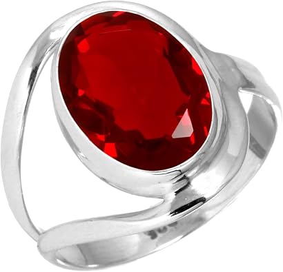 Jeweloporium Natural Gemstone Ring For Women Pearl, Tiger Eye, Lapis, Crystal Oval Boho Genuine 925 Sterling Silver Handmade Jewelry