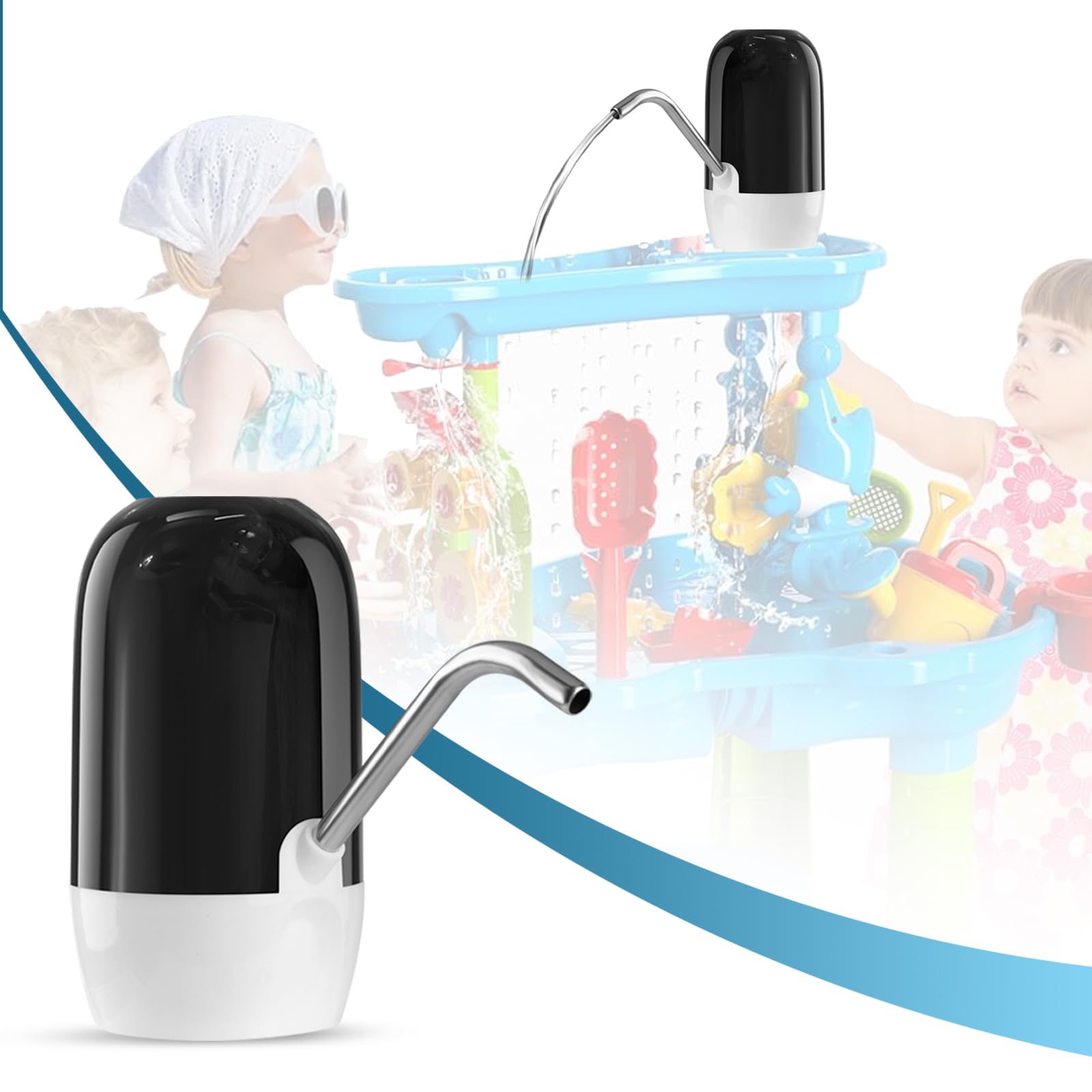 Solldgt Water Table Pump Battery Powered, Small Water Pump Cordless for Kids Water Table, Water Table Accessories for Summ...