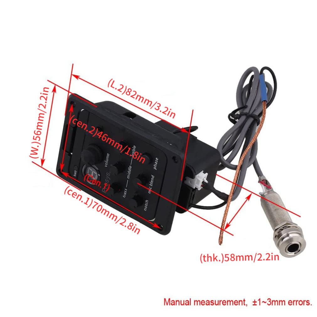 Pastilla de preamplificador de Guitarra, Pastilla de Ecualizador de Guitarra acústica, Pantalla Digital para Folk acústico | Sintonizador de preamplificador