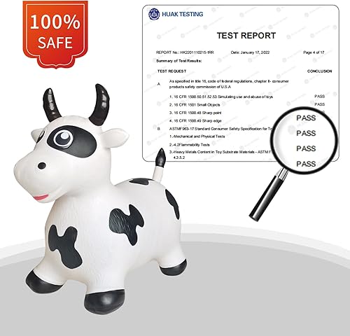Miniatura 4 de Caballo hinchable de vaca, tolva inflable de animales para niños pequeños o niños, juguetes de salto para niños o niñas, regalo de cumpleaños,