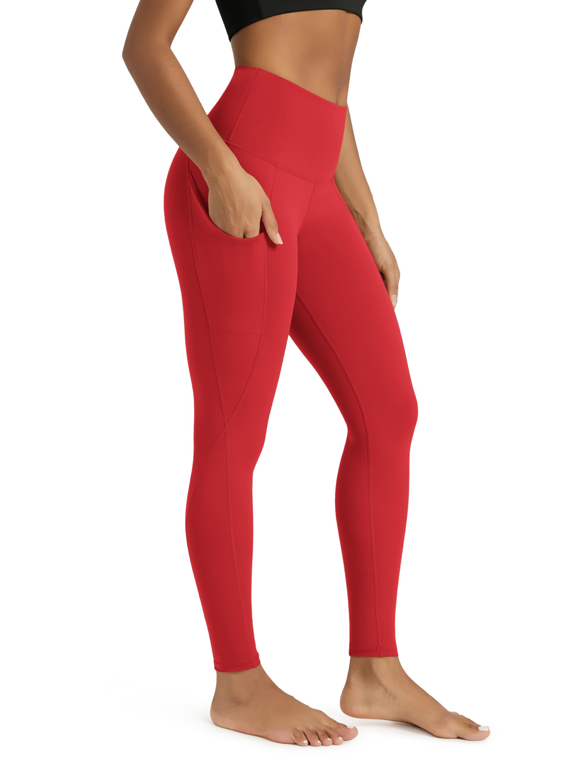 ODODOS Women's High Waisted Yoga Leggings with Pockets, Tummy Control Non See Through Workout Athletic Running Yoga Pants