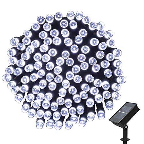 easyDecor Solar String Lights 200 LED Waterproof 72ft 8 Modes Christmas Fairy Lighting for Outdoor Xmas Patio Party Lawn Garden Wedding Party Holiday Decoration (White)