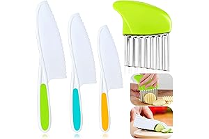 Durable & Practical: 4 Piece Toddler Kitchen Tools Kids Nylon Knife Set...