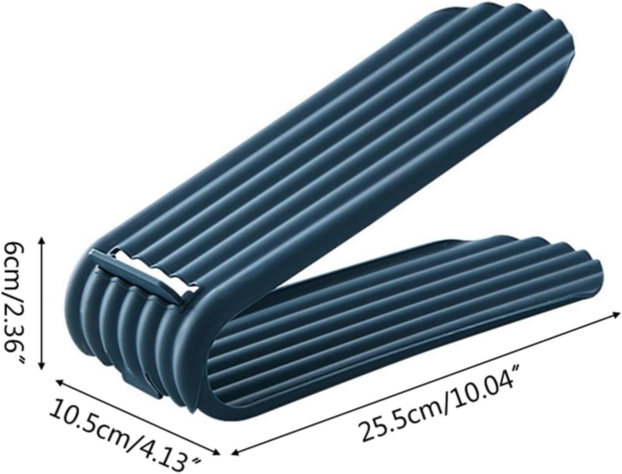 Shoe Slots, Shoe Holder Double Layer Storage Rack Adjustable Organizer Footwear Support Slot(Gray Color)