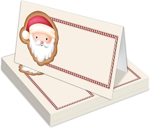 Miniatura 6 de YUEXLL Tarjetas de lugar, anotadas para plegarse fácilmente, juego de 25 tarjetas de asiento de mesa estilo tienda, decoración de fiesta, tarjeta de