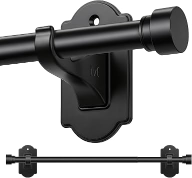 TONIAL Curtain Rods No Drilling for Windows, Black, 16 to 30 Inch