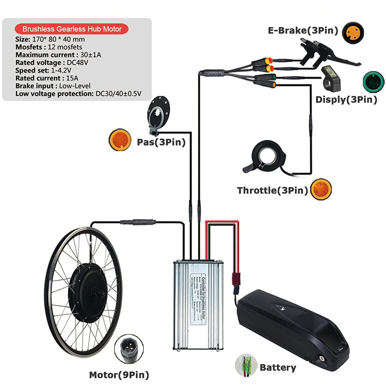 20, 24, 26, 27.5, 28, 29, 700c calowe przednie koło zestaw do konwersji roweru elektrycznego zestaw do e-roweru zestaw do e-roweru pedelec zestaw do konwersji e-roweru 36V/500W-24inch