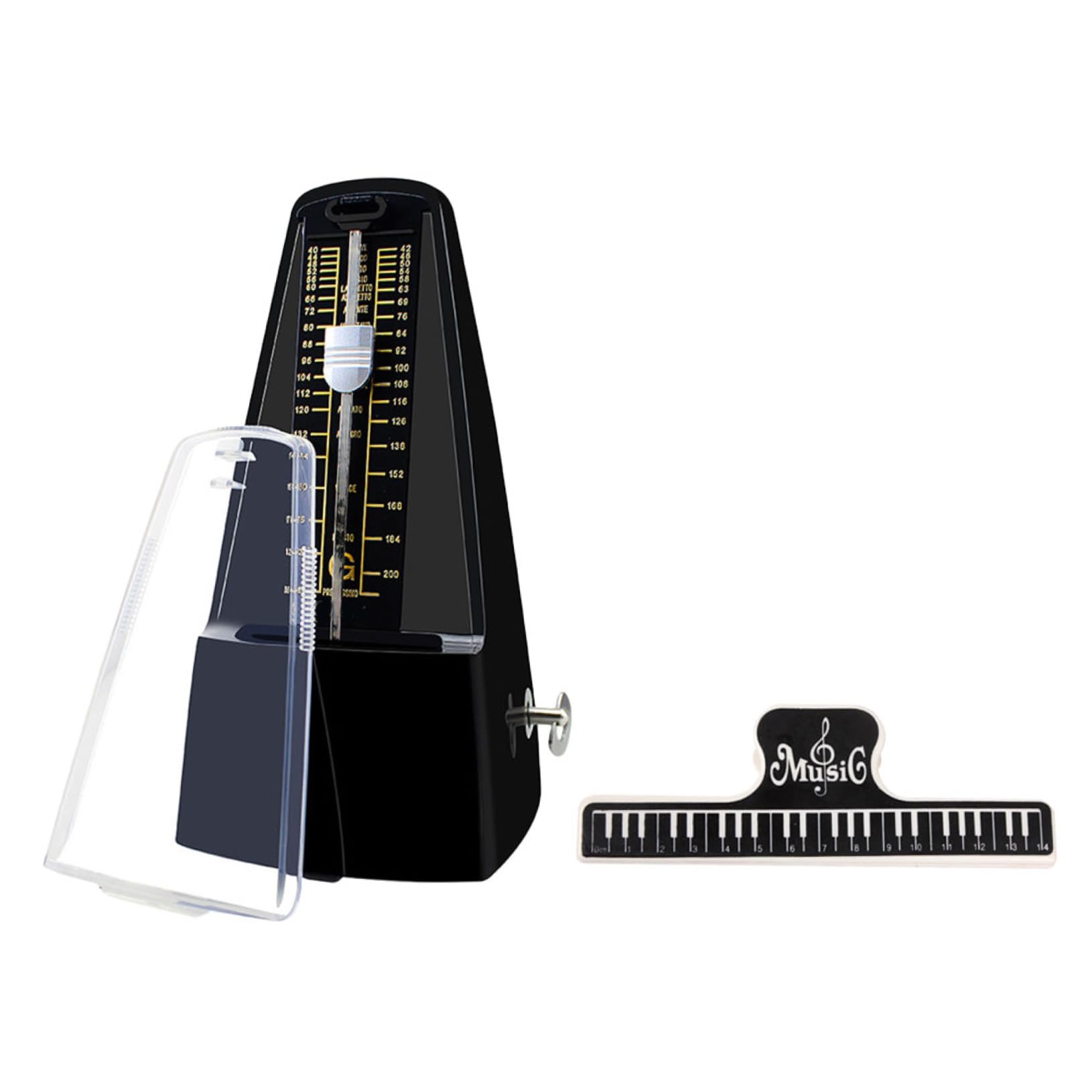 SUPVOX Métronome Mécanique Facile à Utiliser pour Débutants et Musiciens en ABS et Métal avec Clip Note de Musique, Design Classique Couleur Aléatoire pour Piano et Guitare