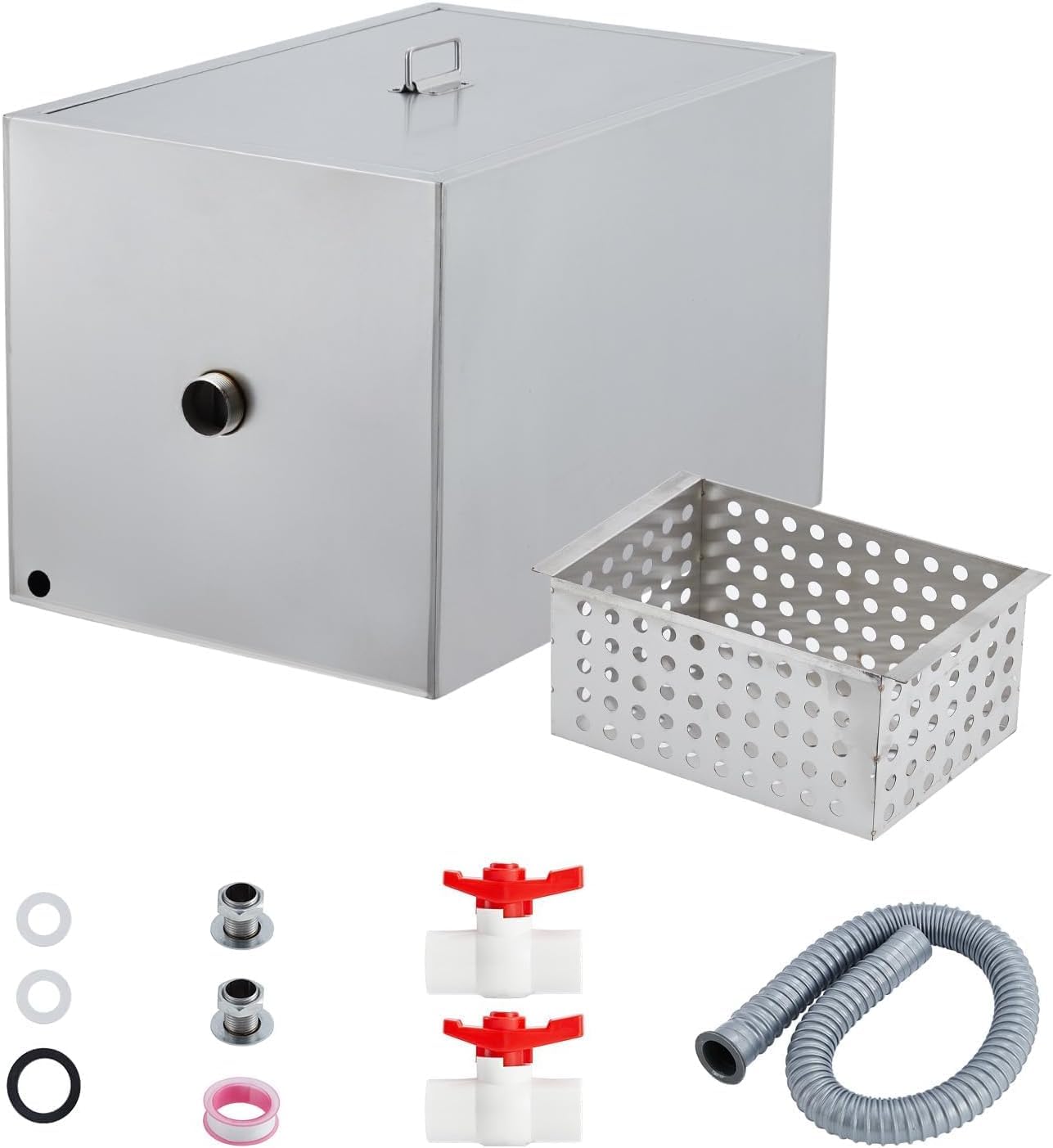 GOCAPTAIN Heavy-Duty Grease Trap,8 LBS Stainless Steel Construction,5 Gallons Per Minute Flow - Perfect for Commercial Kitchens & Food Service
