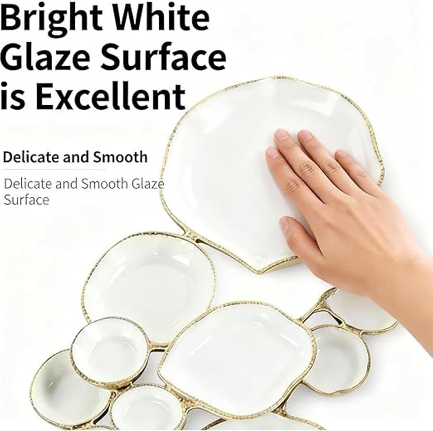 Cluster Serving Tray For Charcuterie Display Platter With Connected Snack Bowls Food Tray Serving Bowls For Party Decorative Bowl Set For Entertaining