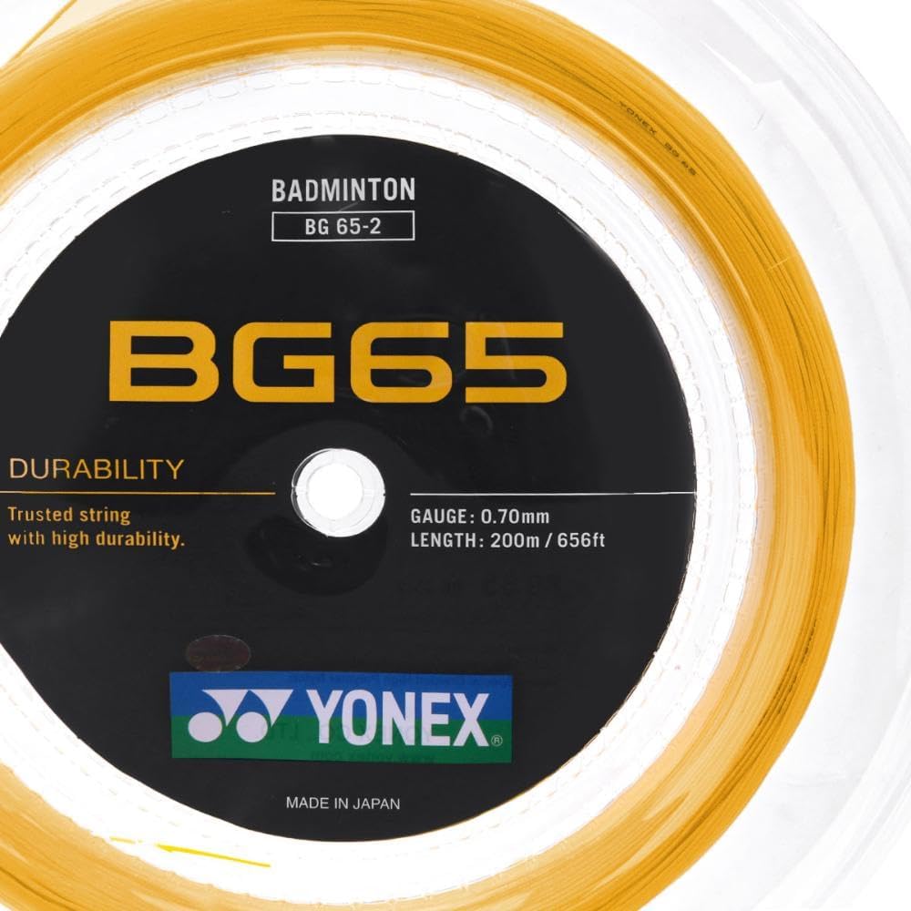 YONEX BG 65 Badminton String 0.70mm - 200m (660ft) Reel - Orange
