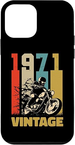 Miniatura 1 de iPhone 12 mini 52 year old gifts birthday, men's vintage 1971 Motard Moto Case