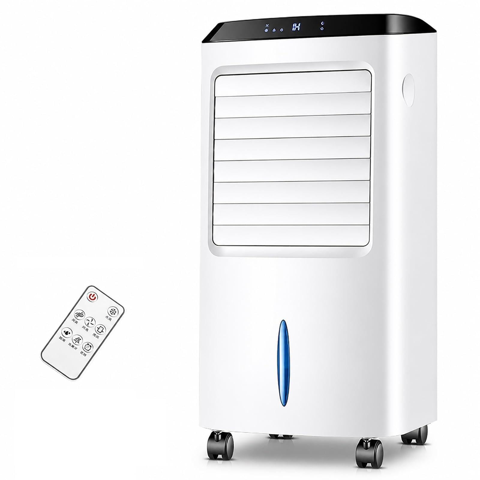 Evaporative Air Cooler with Remote, 10L Portable AC with 60° Oscillation