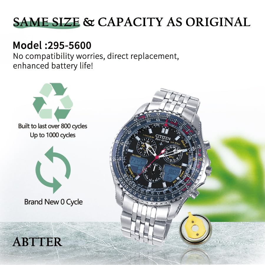 Batería Capacitor para Reloj Citizen Modelo 295-56 miniatura 5