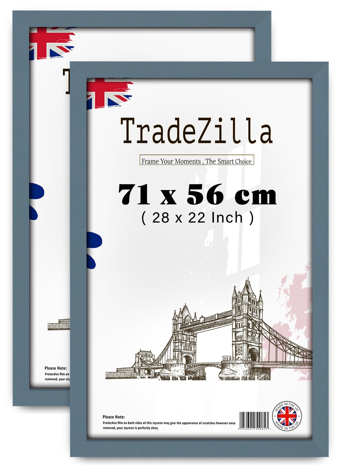 TradeZilla pack of 2 Exquisite Strong 28 Inch x 22 Inch Poster Dark Grey Frame |Art, Document, Certificate, canvas, for Wall Gallery (71 x 56 CM) [ Dark Grey ]