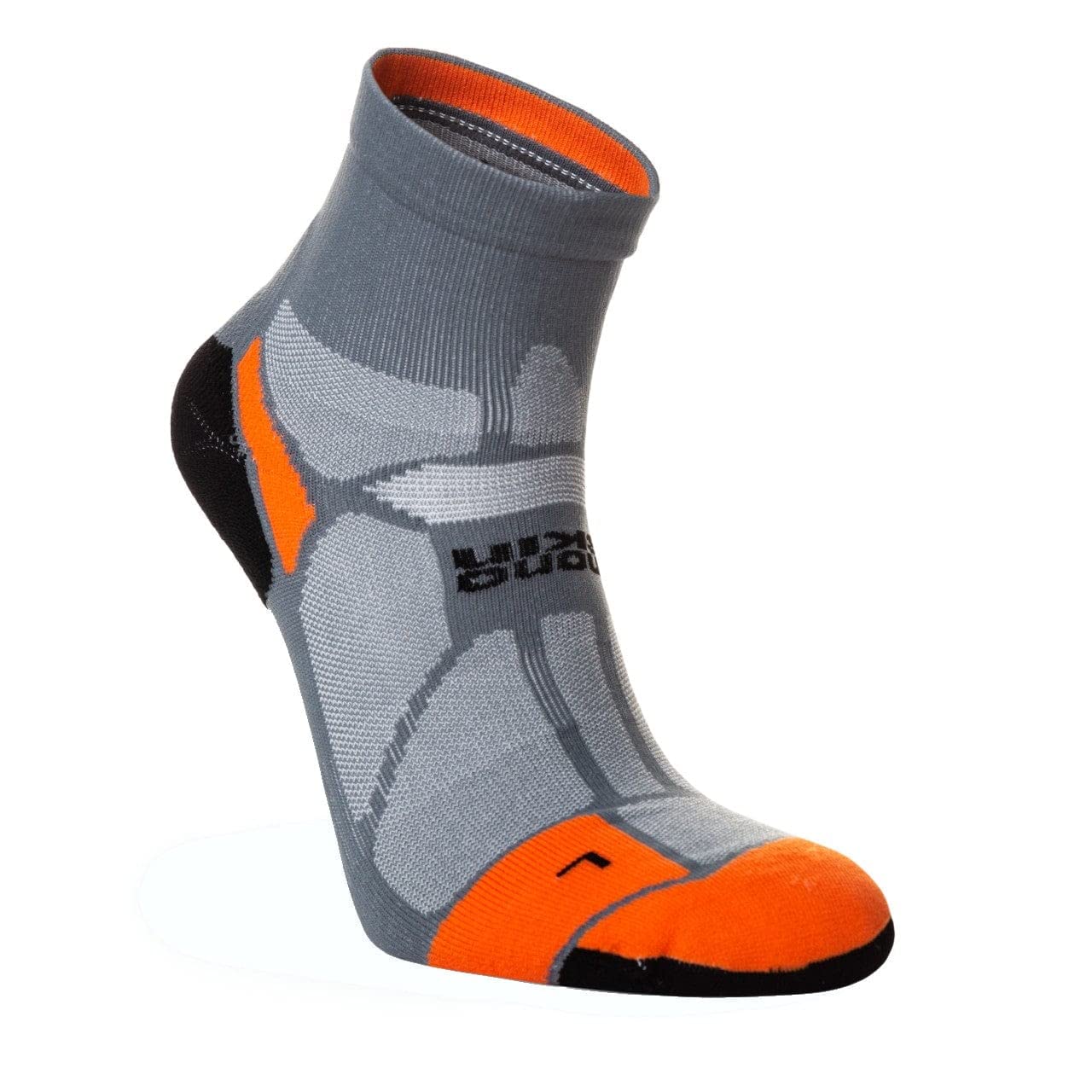 Hilly Marathon Fresh Anklet Min Running Socks - Granite/ / Uk9-11.5 Orange Small