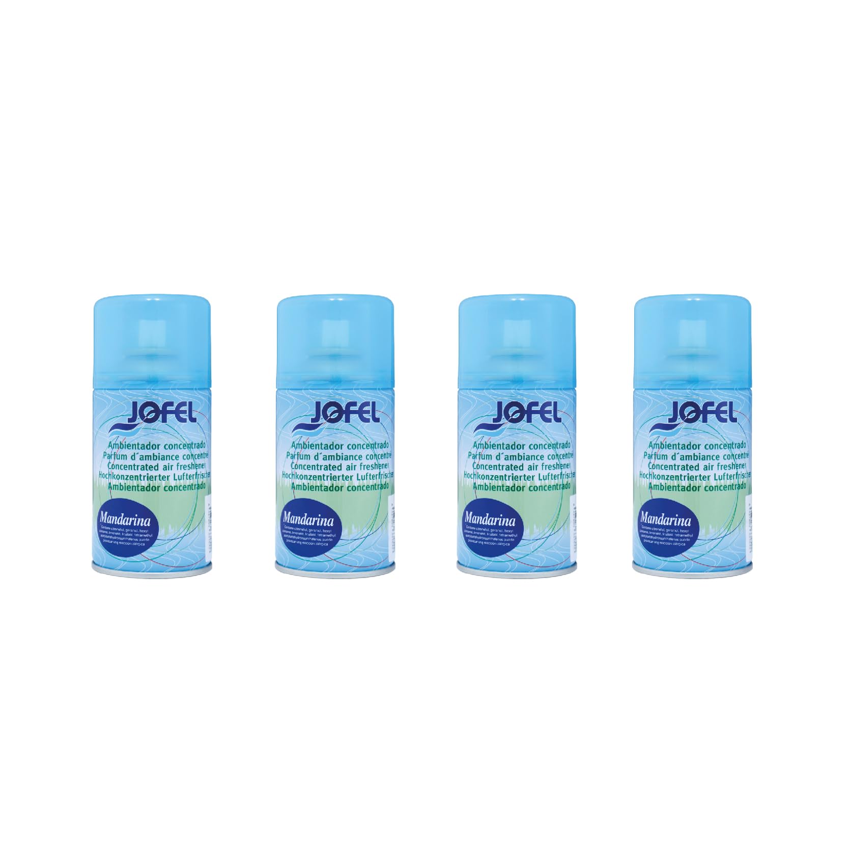 Jofel AKA2020 Lot de 4 désodorisants concentrés Mandarine 0,25 l
