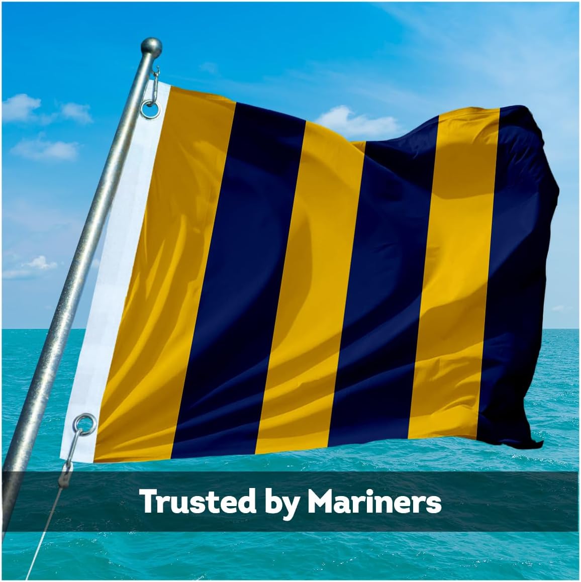 AGAS Golf Code G Marine Signal 2x2 Ft Flag - Printed 200D Nylon - Canvas Header - Brass Grommets - Colorfast & Stitched Edges - Nautical Boat Flag - Naval Code Signal Flag.