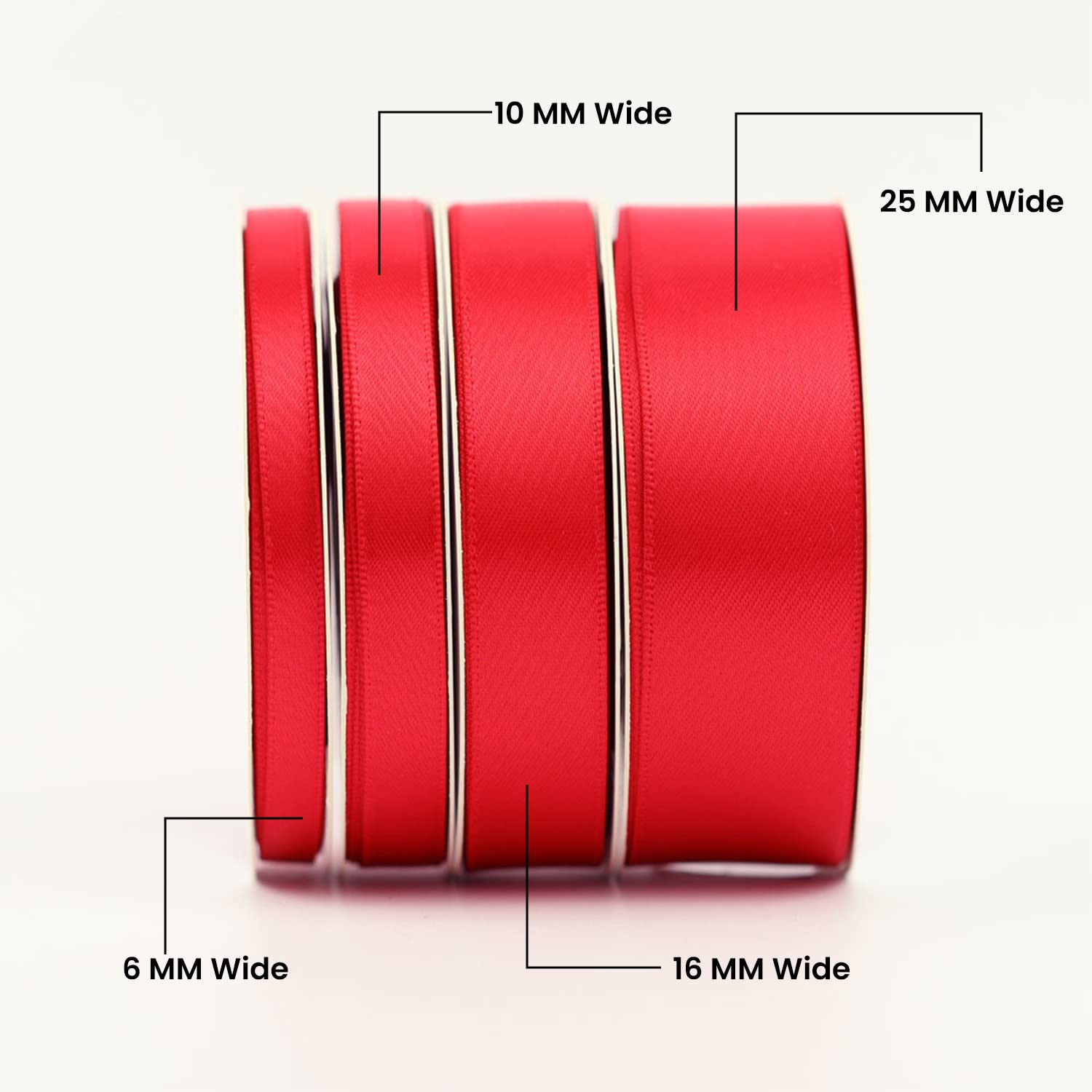 Double Sided Satin Ribbon, 27 Solid Colours, 10 Metre Reel, Fabric Ribbon for Gift Wrapping Cake, Wedding Party Decoration - Image 2