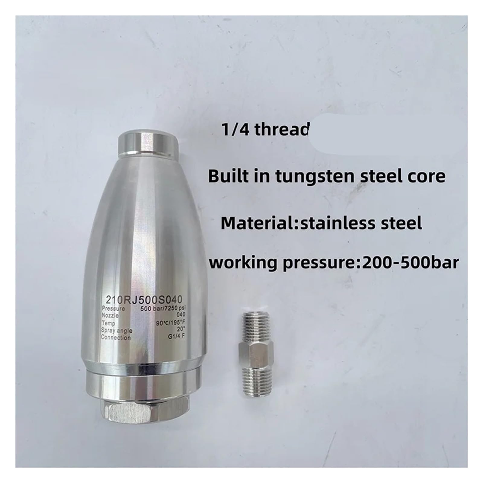 Conexión Rápida Con Boquilla Giratoria Turbo De Agua Con Núcleo De Acero De Tungsteno For Limpiar Agua Potable Boquillas