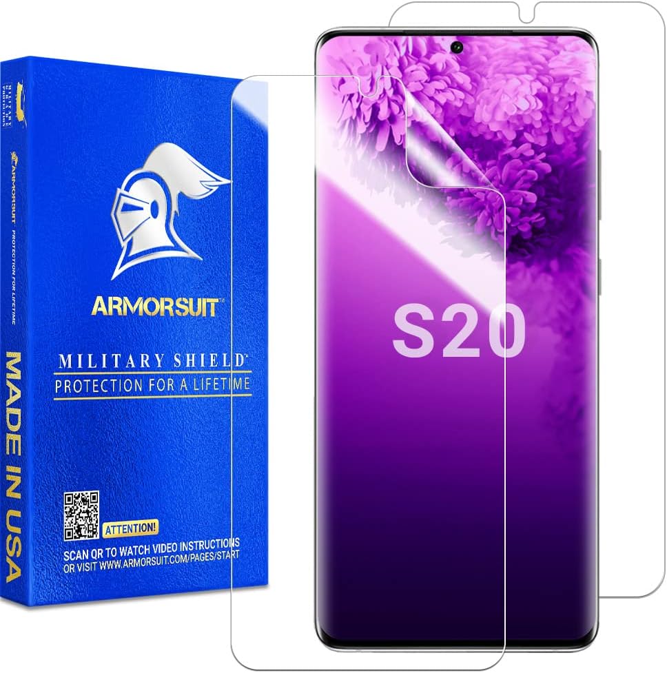 ArmorSuit [2 Pack] MilitaryShield Screen Protector Designed For Samsung Galaxy S20 / S20 5G (6.2")(Case Friendly) Ultrasonic Fingerprint Compatible Anti-Bubble HD Clear Film