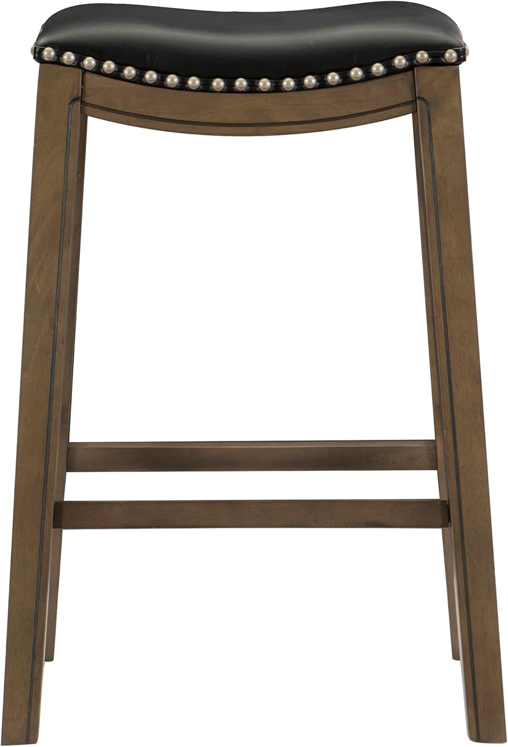 Lexicon Ordway Solid Wood Bar Stools - Saddle Bar Height Stools for Transitional Dining Versatile Kitchen Seating Options, Perfect for Casual Entertaining Spaces, 30" SH, Black