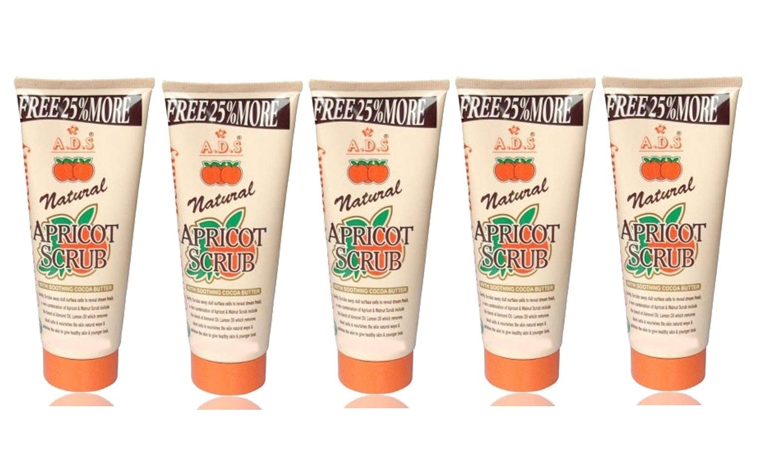 GLAVONADS Body Scrub for Instantly Clear & Bright Skin with Apricot [200 gm] with 1 Pair Gold Plated Earing [ Deal Pack of 6 Items ]