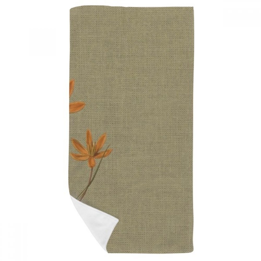 Serviette de bain motif broderie orchidée de lin idée cadeau déco maison