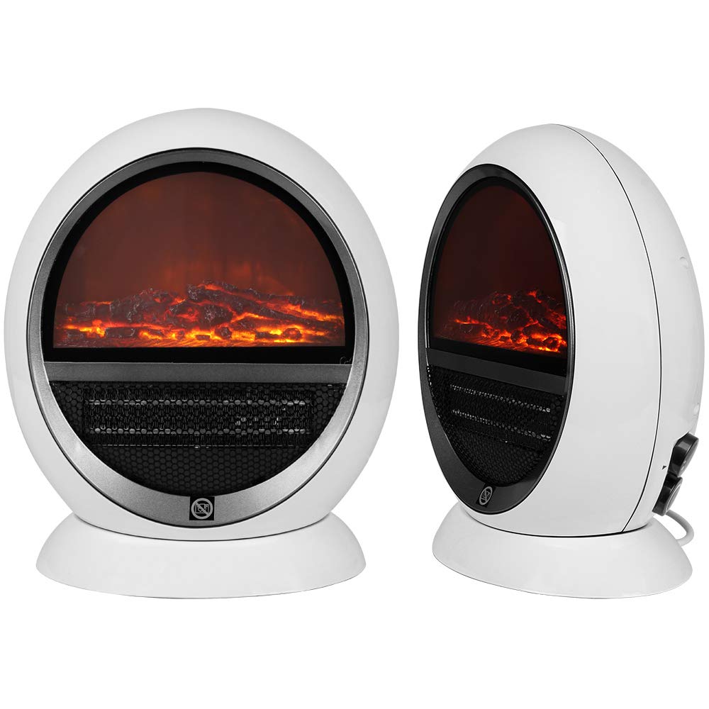 MONZANA® Calefactor Eléctrico Termoventilador Chimenea LED Efecto Llamas 1500W 2 Modos Estufa Calefacción Interior Hogar Oficina Camping Invierno