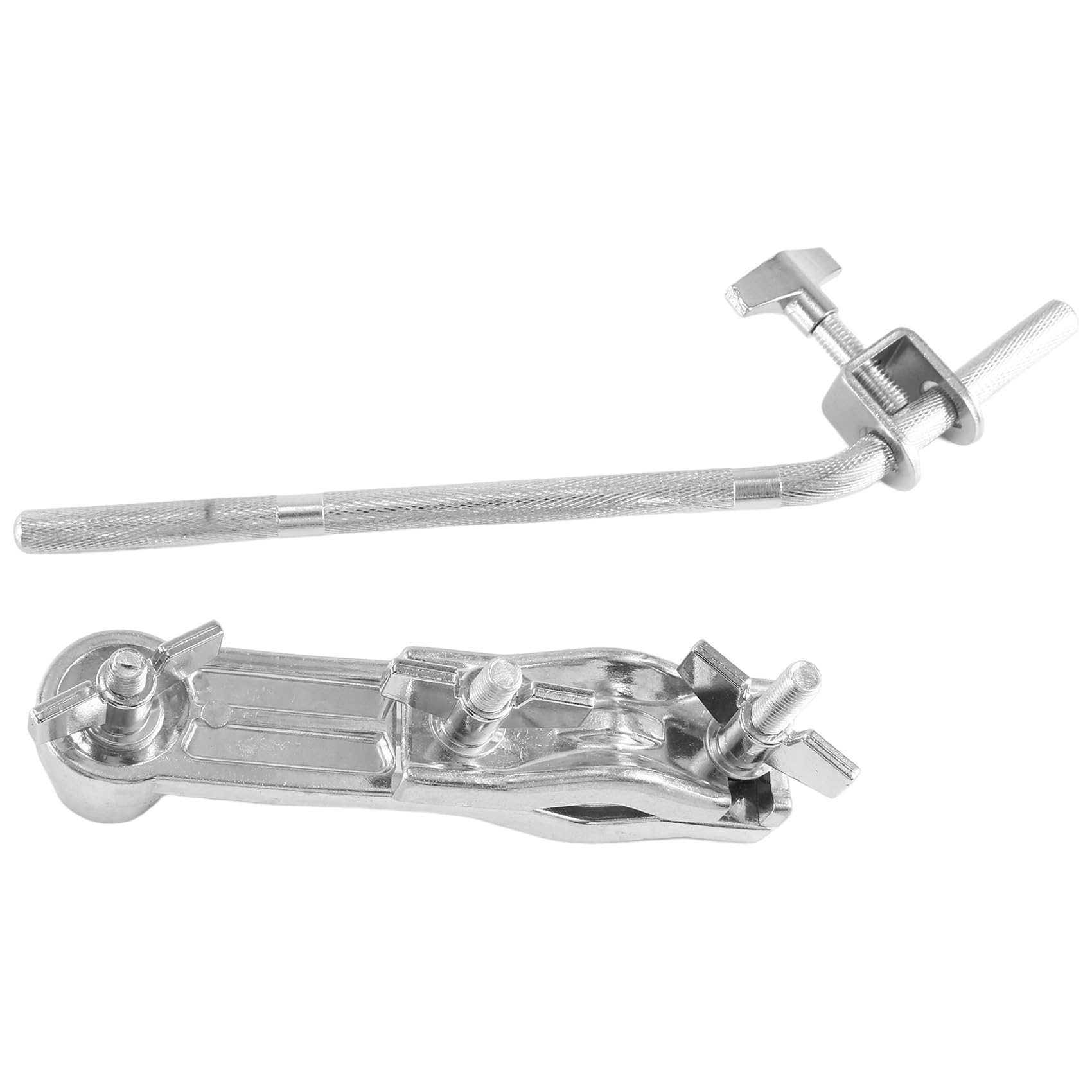 1 Stück Cowbell Halter Cowbell Extension Clip Silber Metall Cowbell Retainer Lock gebogene Trommel Verbindungsstangen