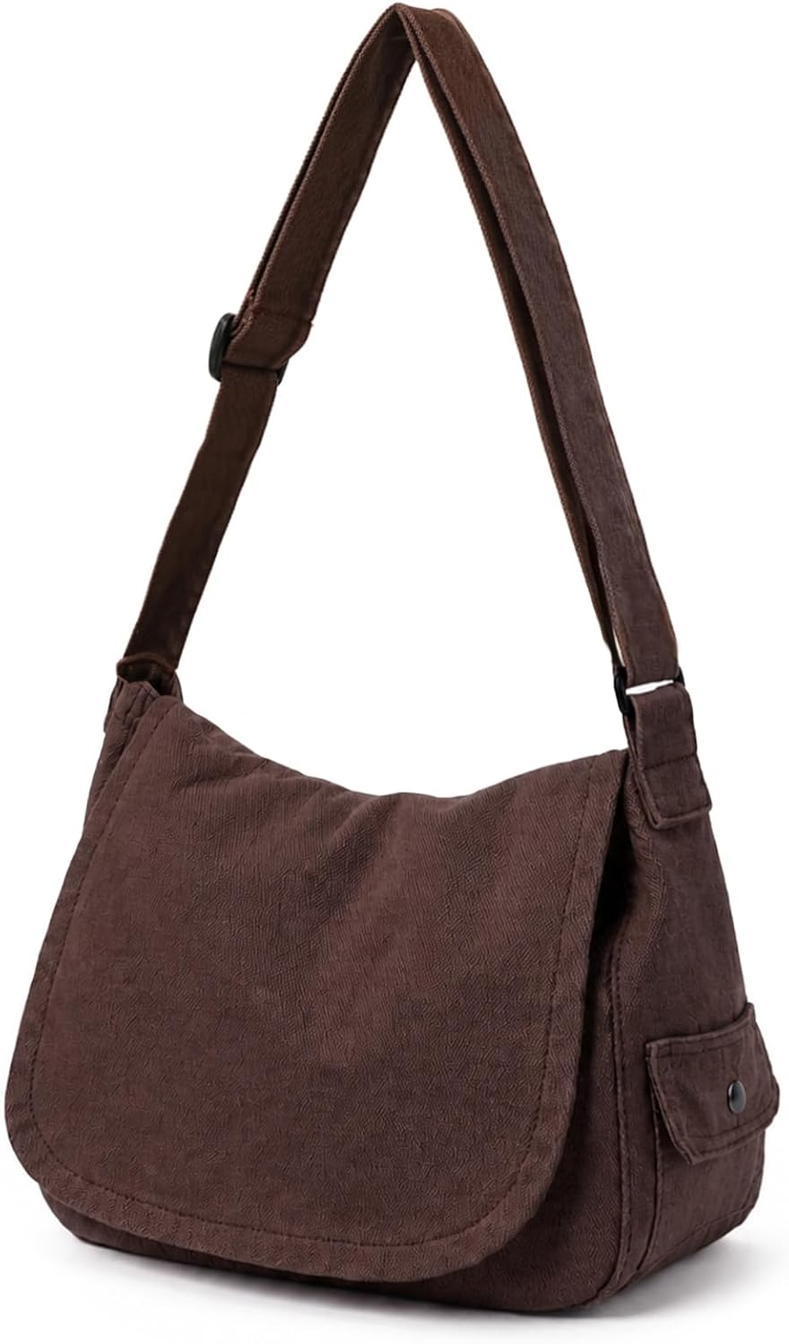 Canvas Crescent Bag,Large Hobo Crossbody Bags for Men Women Slouchy Multi-pocket Canvas Messenger Bag Zipper