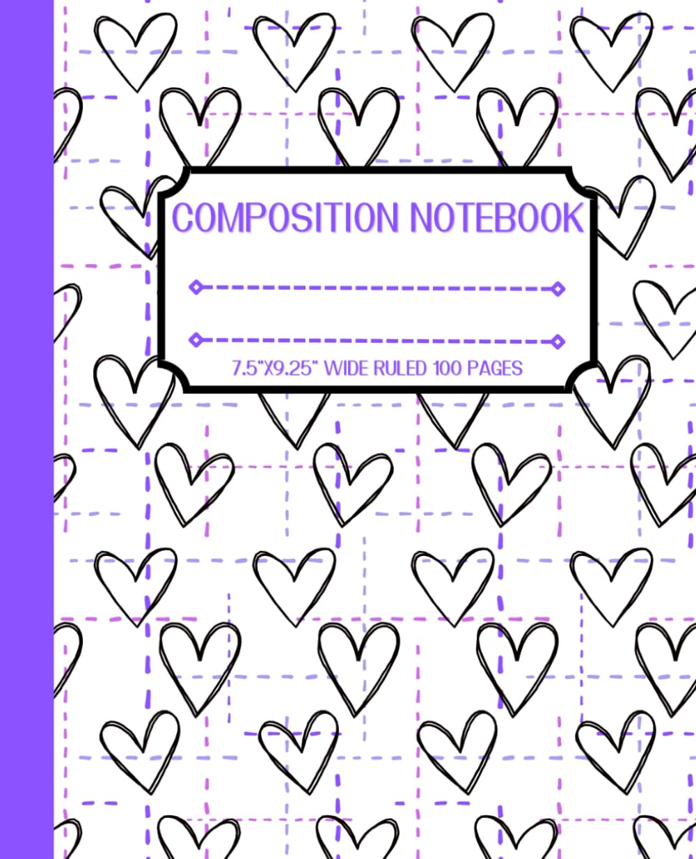 Hearts & Stitches Composition Notebook Wide Ruled