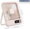 Küçük Masa Fanı, Taşınabilir USB Şarj Edilebilir, 2000mAh Pil ve LCD Ekranlı Eğilebilir Katlanabilir Kişisel Mini Fan, Güçlü Rüzgar, Ultra Sessiz, Ofis, Ev, Kamp için 5 Hız Modu