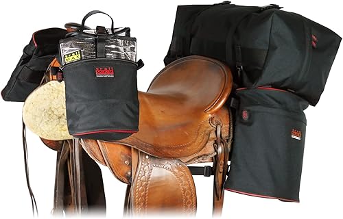 Sistema de alforjas medianas Overnighter juego mediano de bolsas de cuerno, bolsa de cantle y bolsas de sillín aisladas para caballos juego de