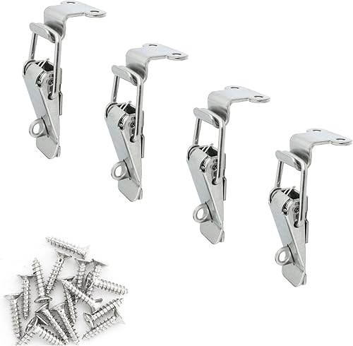 4PCS 2.283 in 90 grados de ángulo recto de acero inoxidable caja de herramientas capó pestillos de resorte cargado gatillo cierre cierre hebilla