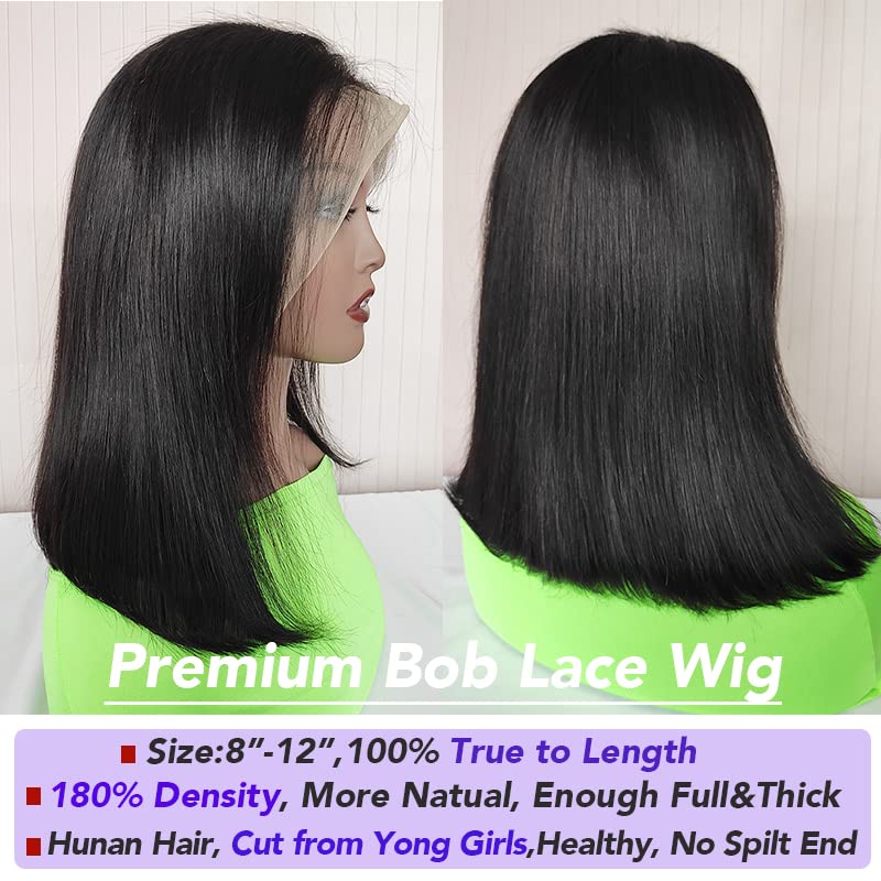 Miniatura 4 de Moshe Bob Wig Human Hair 13X4 HD Lace Front Wigs Straight Wear And Go Human Hair Bob Wigs for Black Women Glueless Pre Plucked Lace Frontal Wigs