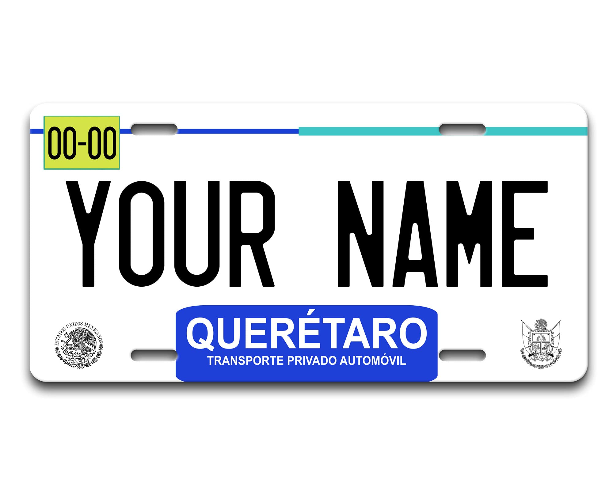 Bleu Reign Vehicle License Plate Personalized Mexico Queretaro Custom Name 6x12 inches Car Auto Tag