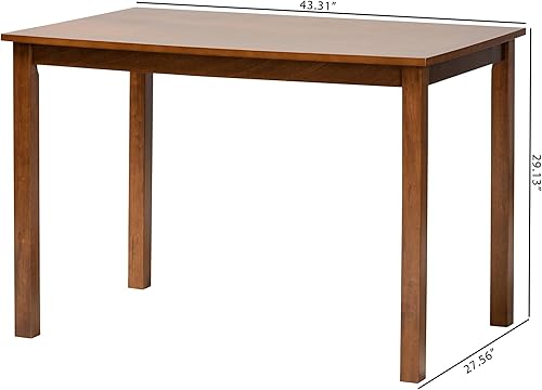 Miniatura 3 de Baxton Studio Eveline - Mesa de comedor, tamaño único, color marrón nogal
