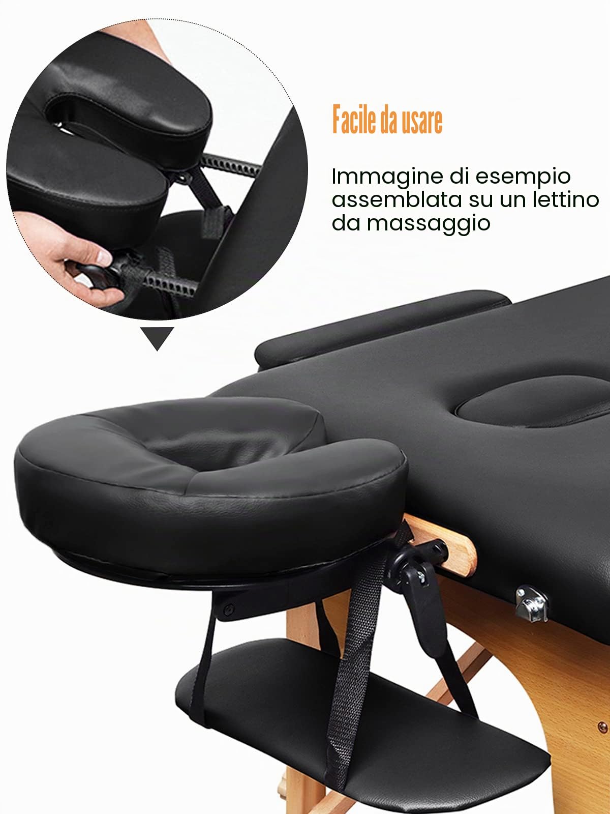 EBANKU Cuscino poggiatesta per lettino da massaggio, universale e regolabile, con cuscino per lettini da massaggio
