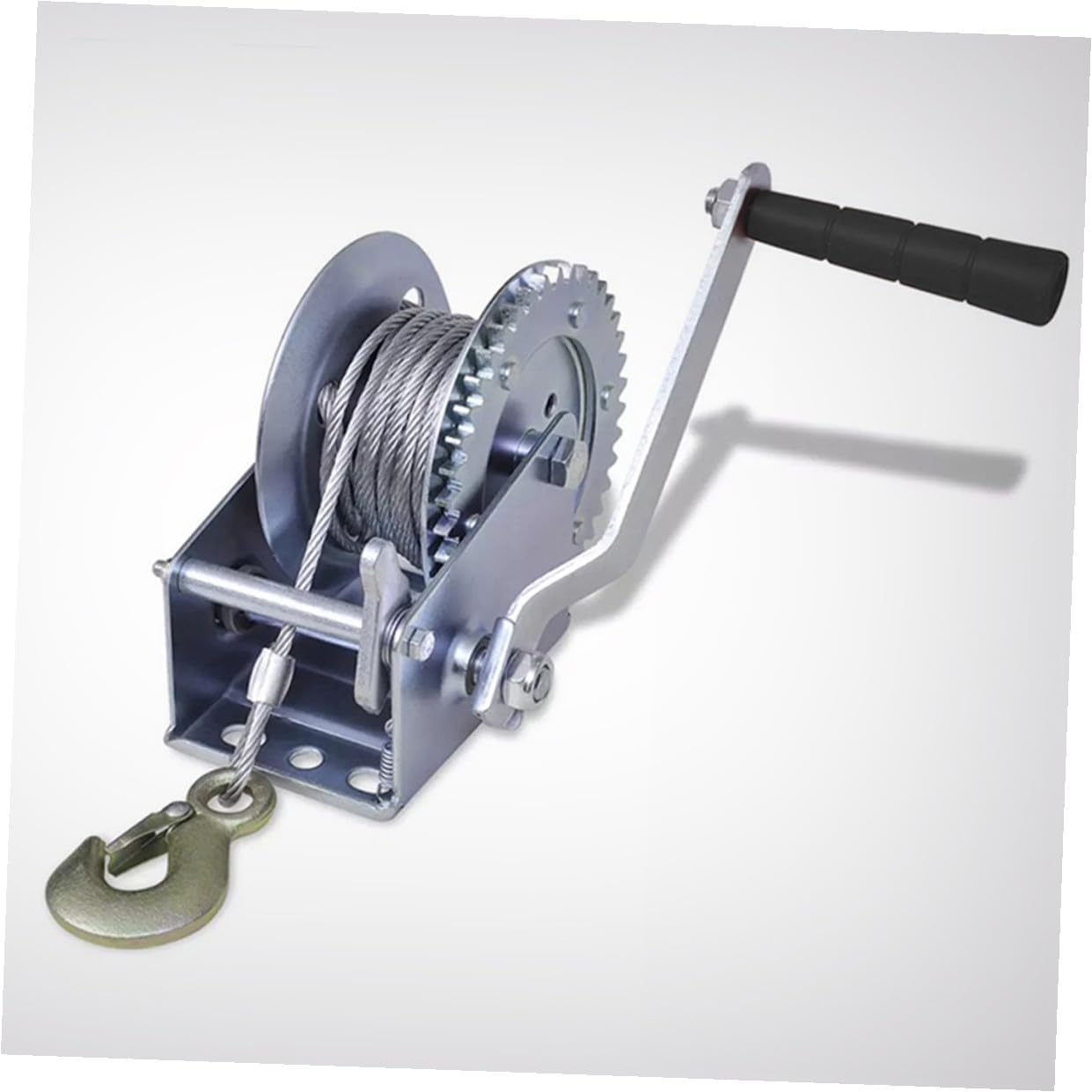 Homoyoyo Heavy Duty Hand Winch 3500lbs with 10m Steel Wire Rope for Vehicle Trailer Boat Towing and Hauling