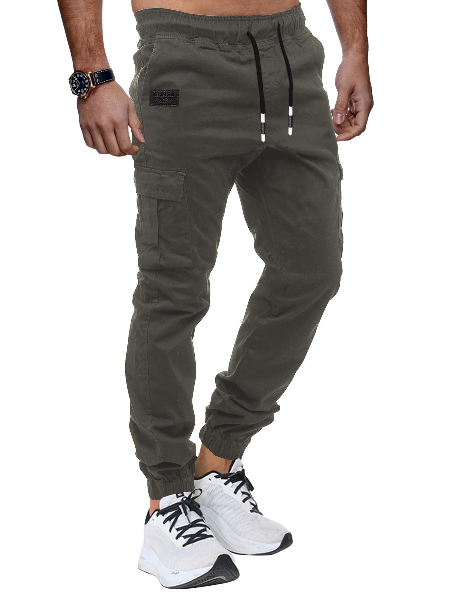 VMSUCIJ Pantaloni Jogging Uomo Pantaloni Casual Cotone Pantaloni Sportivi con Elastico in Vita con Tasche S-XXL