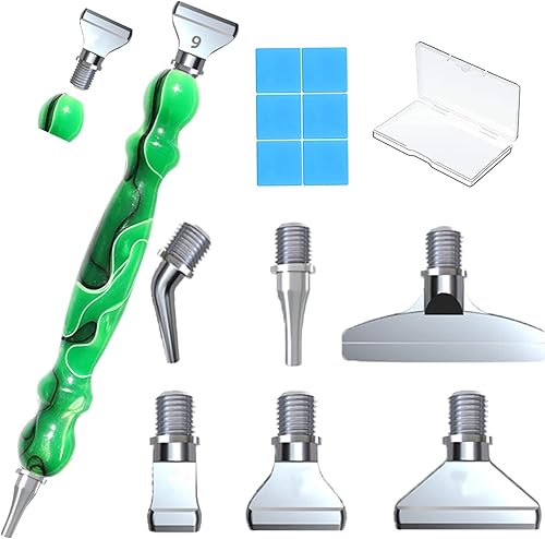 Kit de 14 piezas de puntas de rosca de tornillo de metal, herramientas y accesorios para lápiz de pintura de diamantes, un lápiz de resina de