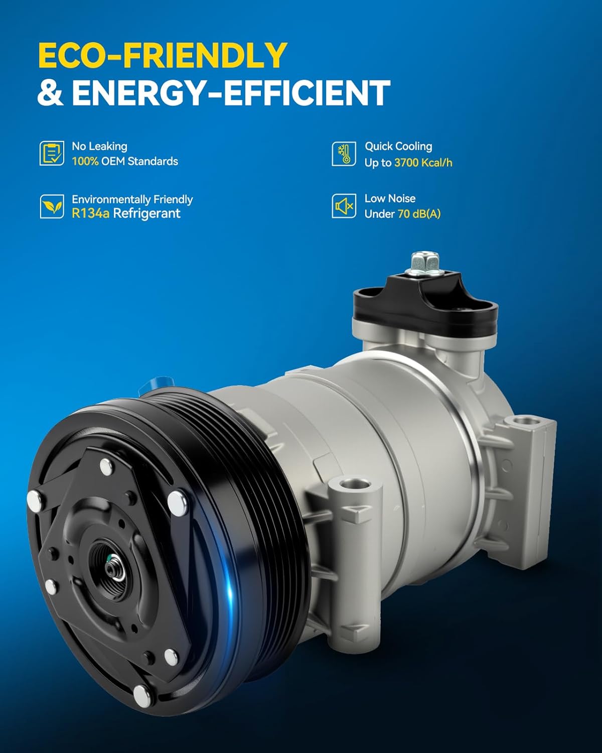 PHILTOP 58950 Air Conditioner AC Compressor with Clutch for K1500/C1500/K1500 Suburban/C1500 Suburban/K2500 Suburban 1996-1999, Tahoe/K2500/C3500/C2500/K3500/Yukon 1996-2000, S10/Blazer 1996-1998